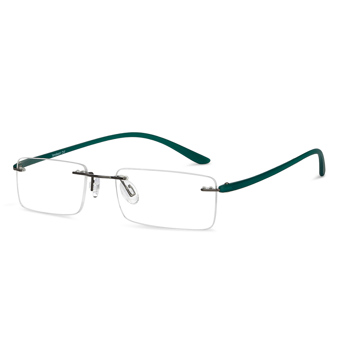 Lenskart Air Online Mid Gunmetal Rimless Rectangle right side