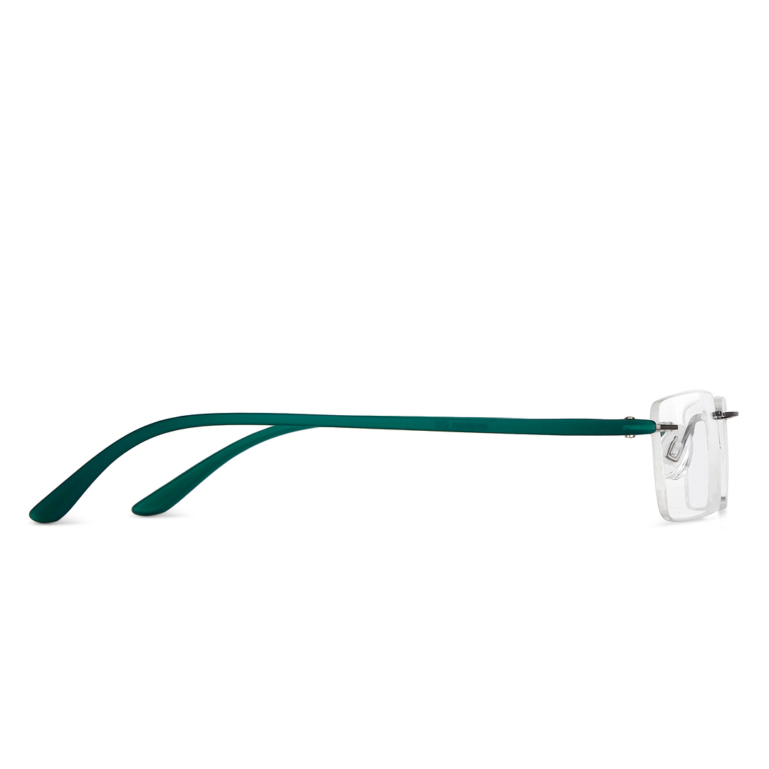 Lenskart Air Online Mid Gunmetal Rimless Rectangle left side