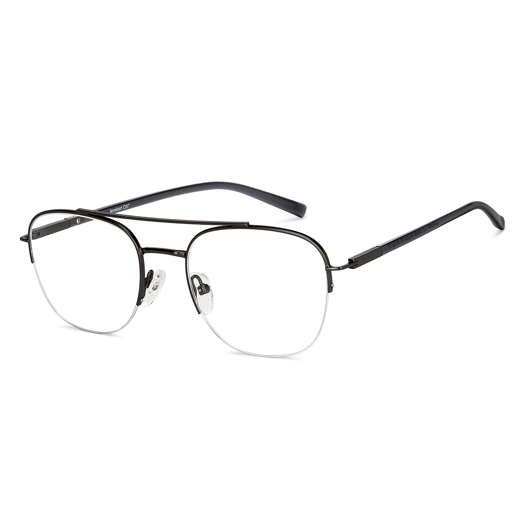 Lenskart Air Online Mid Gunmetal Half Rim Aviator right side