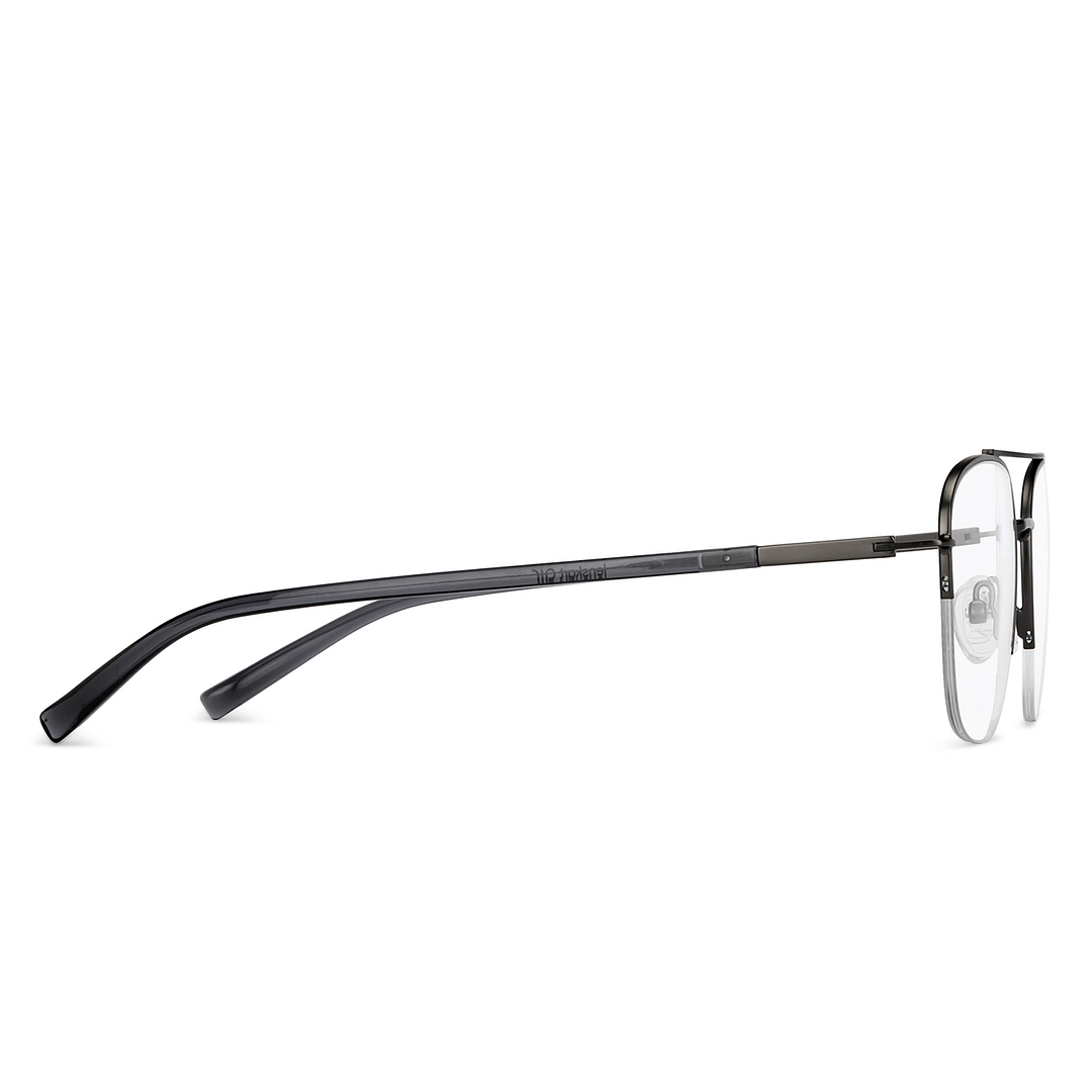 Lenskart Air Online Mid Gunmetal Half Rim Aviator left side