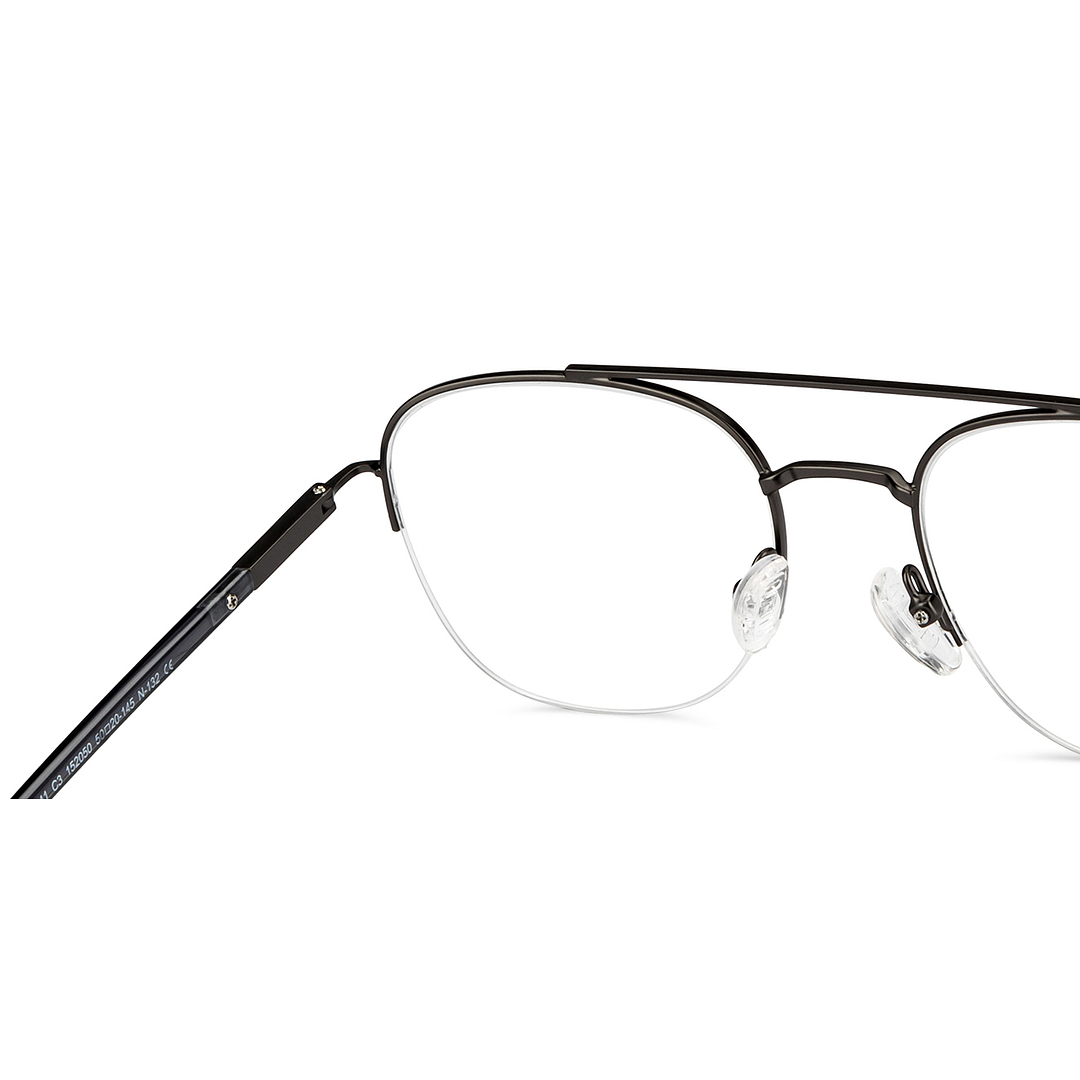 Lenskart Air Online Mid Gunmetal Half Rim Aviator right side