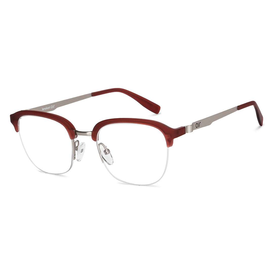 Lenskart Air Online Mid Gunmetal Half Rim Square right side