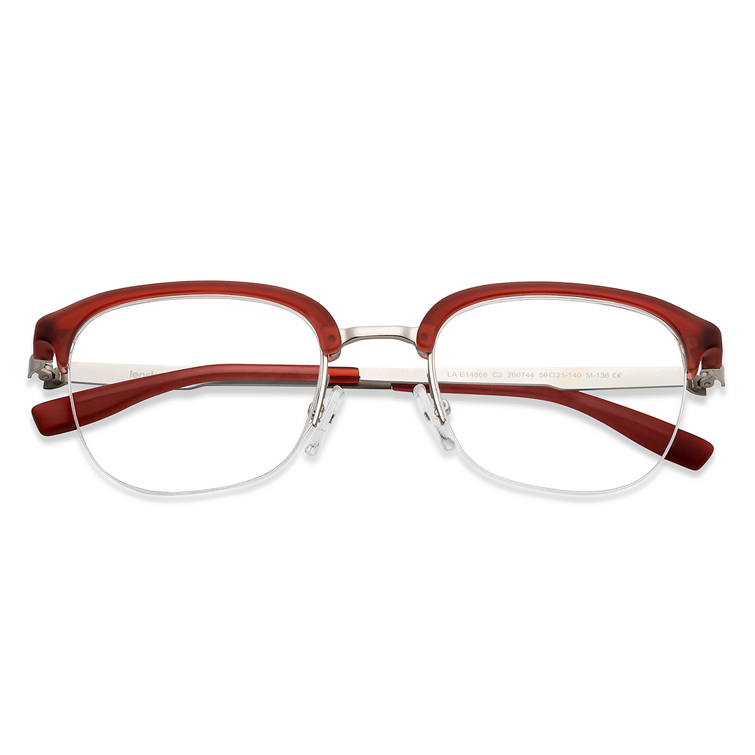 Lenskart Air Online Mid Gunmetal Half Rim Square left side