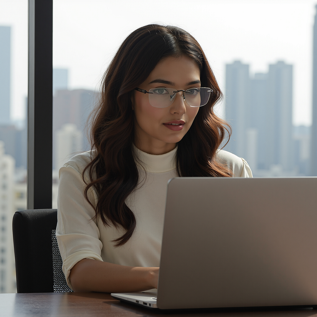 Lenskart Air Gunmetal Rimless Rectangle right side
