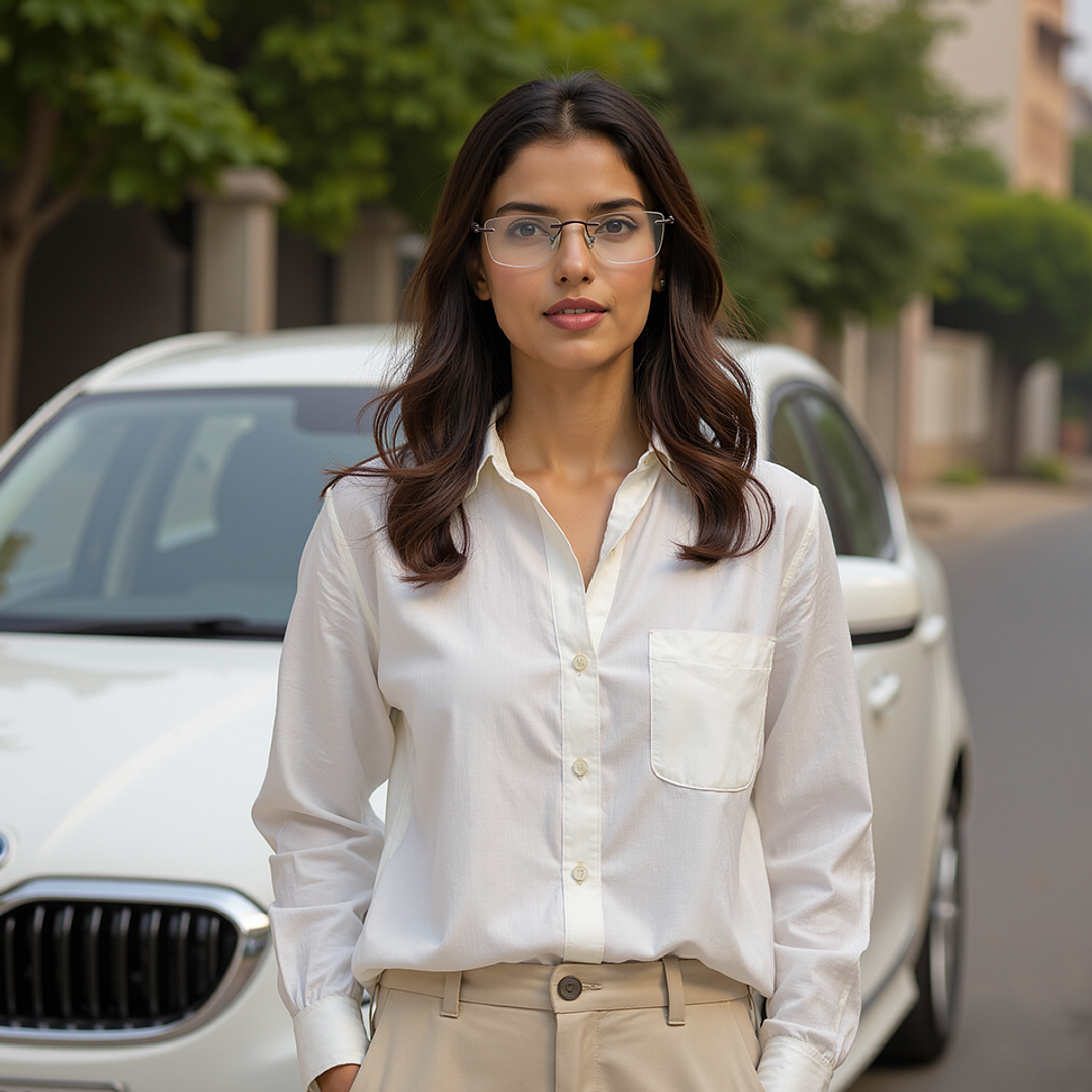 Lenskart Air Gunmetal Rimless Rectangle right side