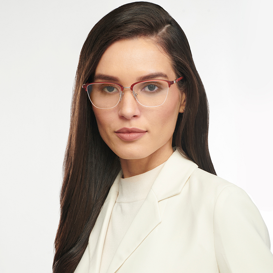 Lenskart Air Online Mid Gunmetal Half Rim Square left side