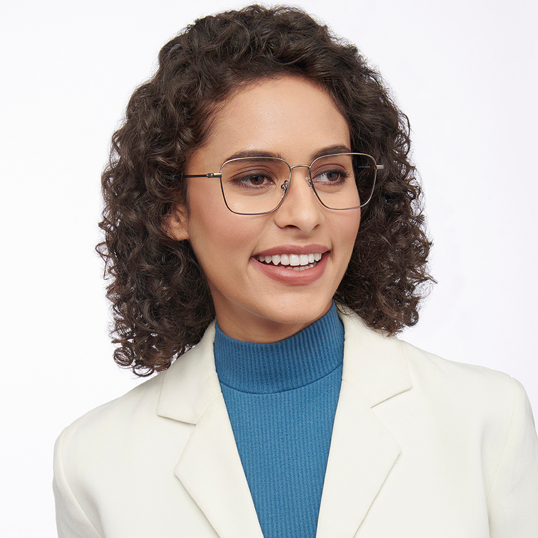 Lenskart Air Online Light Gunmetal Full Rim Round left side