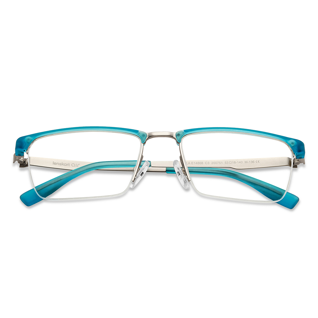 Lenskart Air Online Light Gunmetal Half Rim Rectangle left side