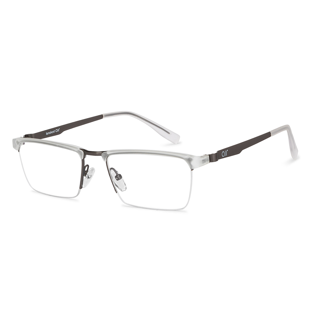 Lenskart Air Online Crystal Transparent Half Rim Rectangle right side