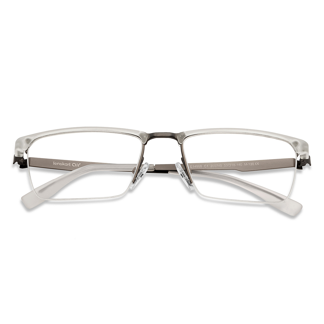 Lenskart Air Online Crystal Transparent Half Rim Rectangle left side
