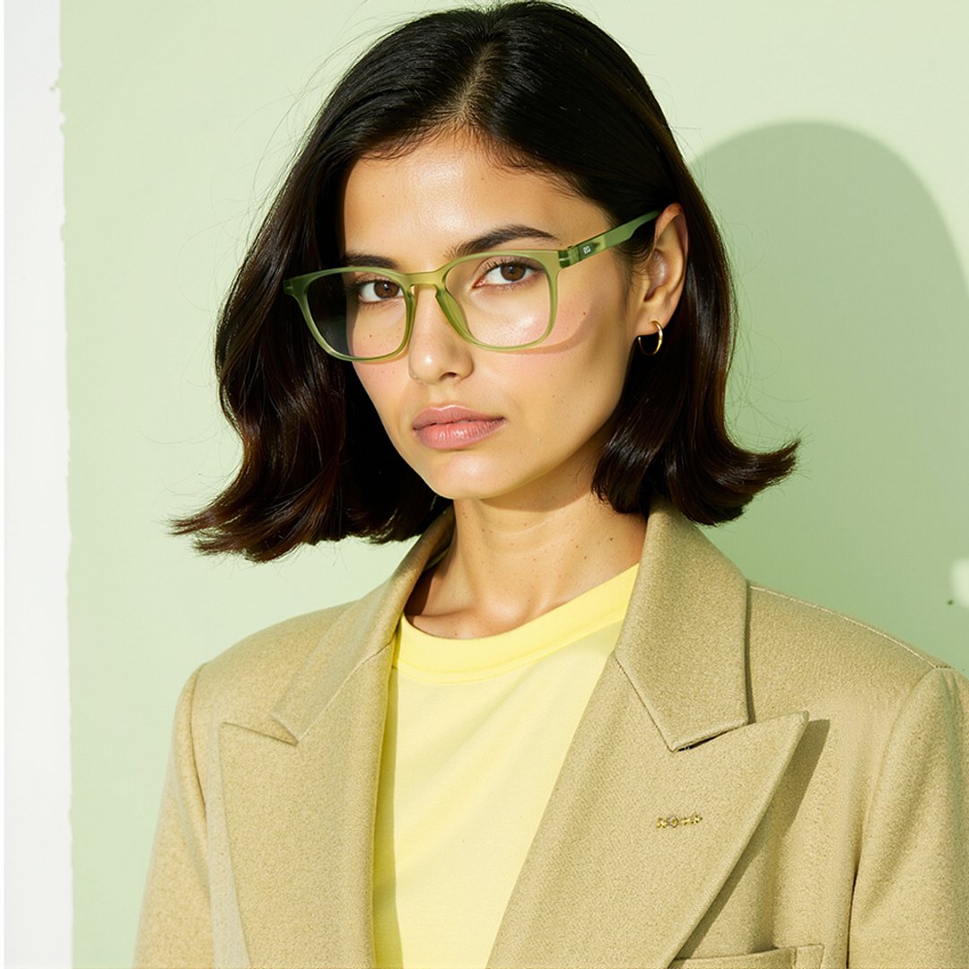 Lenskart Hustlr Screen Glasses Blue Block Zero Power Phone Screen Glasses : Jade Green Green Full Rim Square Lenskart HUSTLR LB E14058-N C3 right side