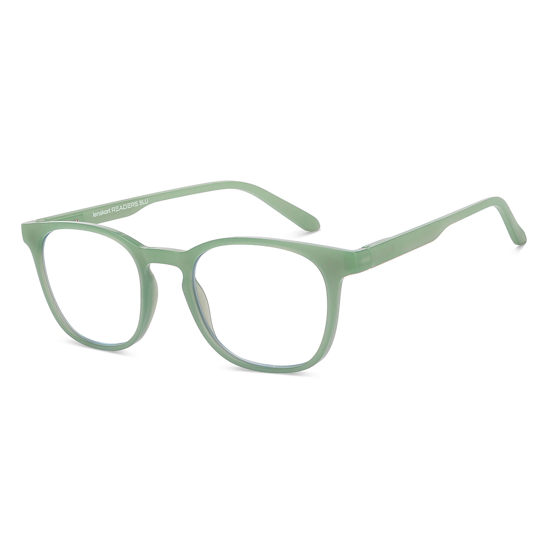 LENSKART BLU READERS Green Jade Green Full Rim Square LENSKART BLU READERS LR E15615 Only for 1 5 Prefitted Powers right side