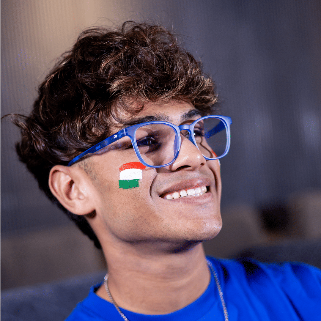 Lenskart Hustlr Ocean Blue Full Rim Square left side