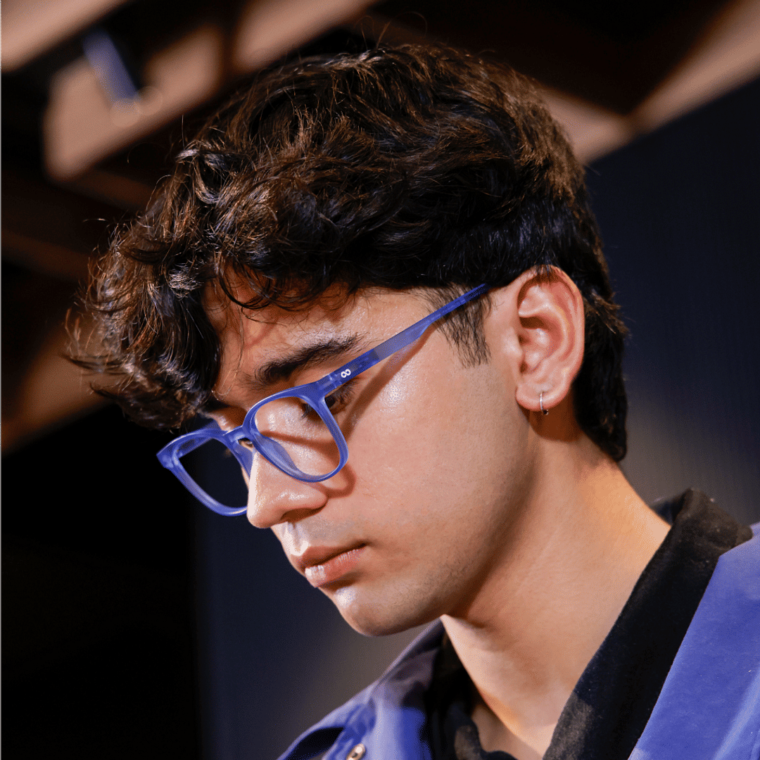 Lenskart Hustlr Ocean Blue Full Rim Square right side