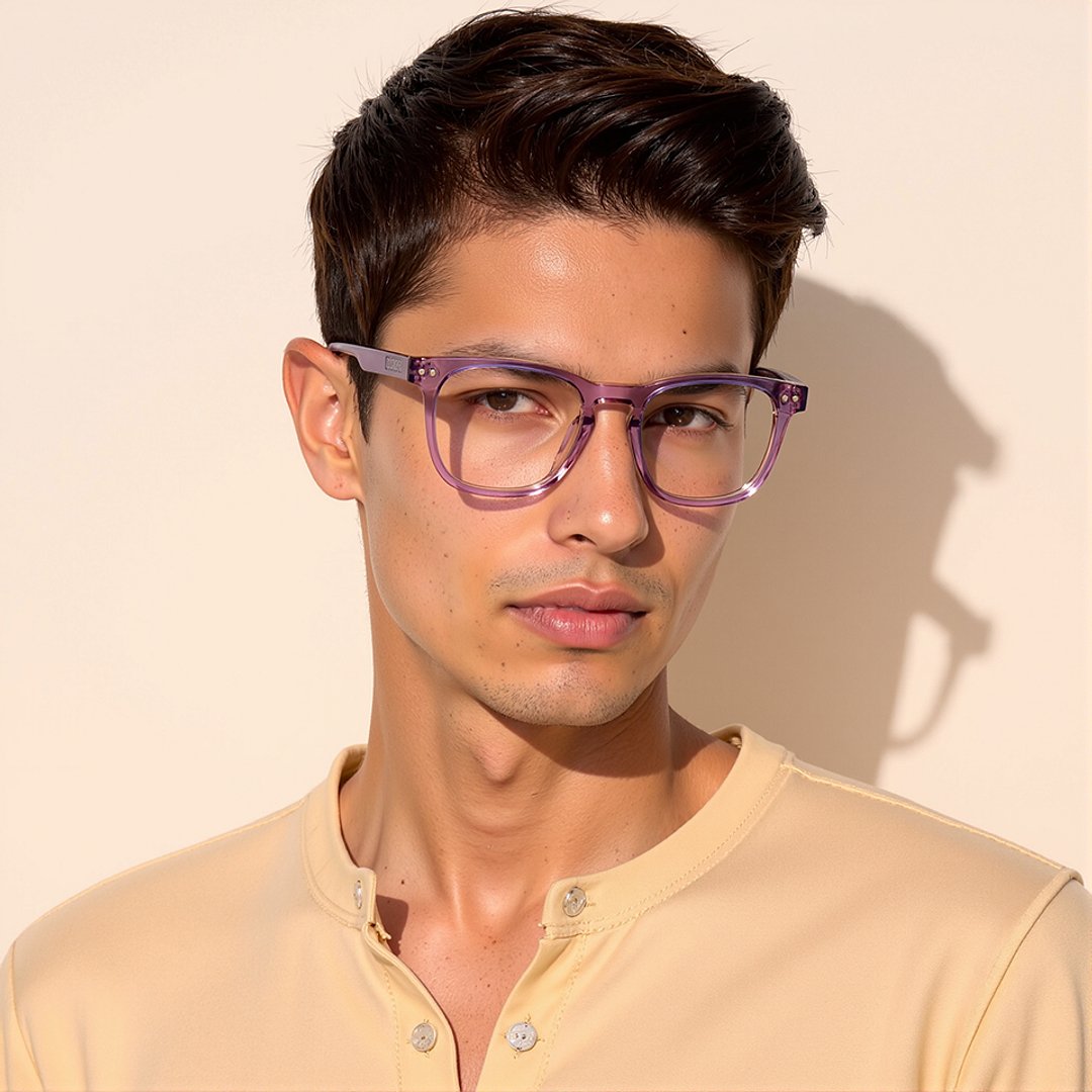 Lenskart Hustlr Lavender-Ace Full Rim Square left side