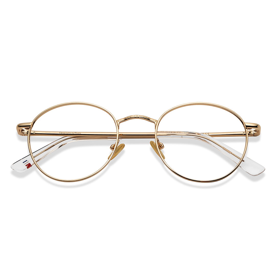 Le Petit Lunetier Gold Full Rim Round left side