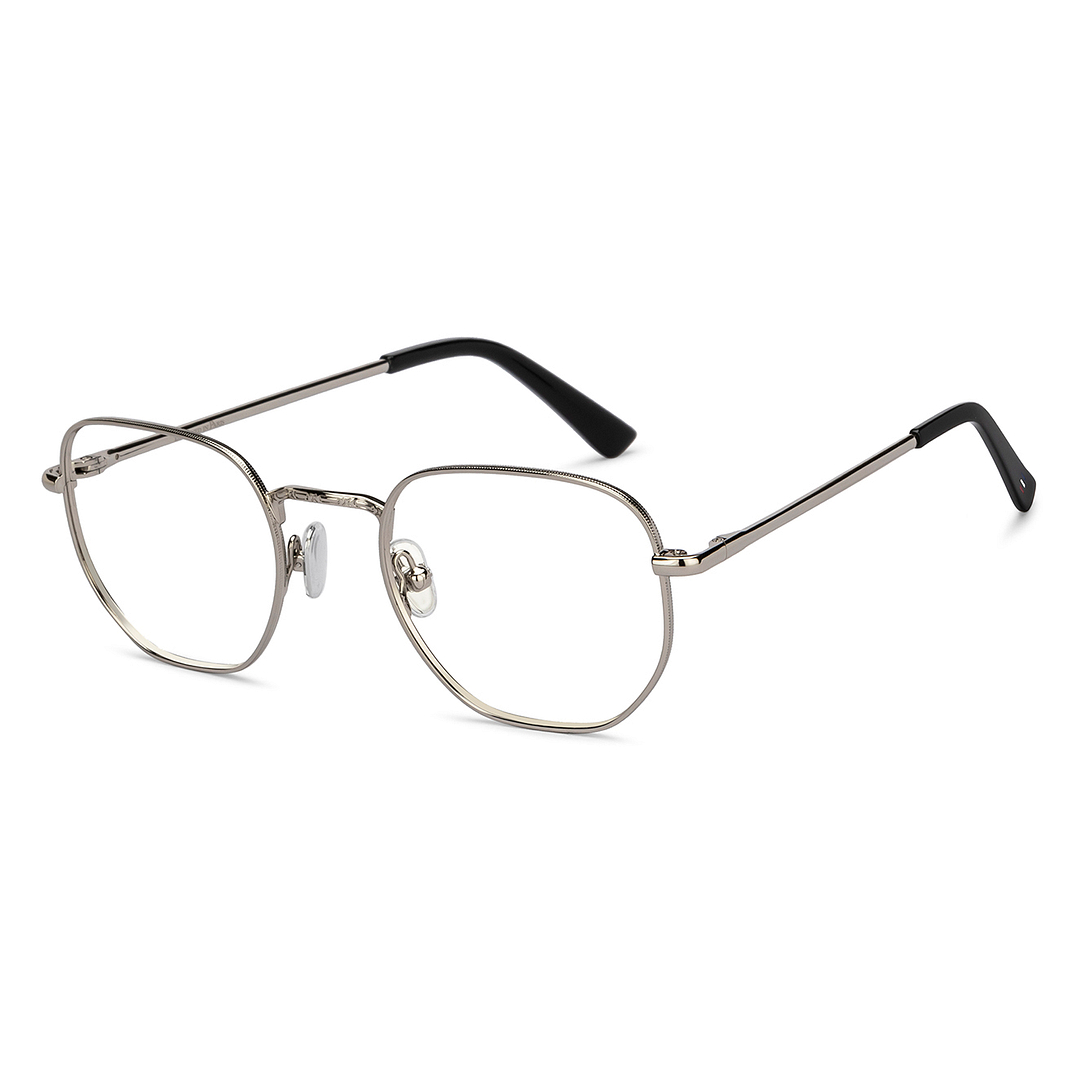 Le Petit Lunetier Silver Full Rim Geometric left side