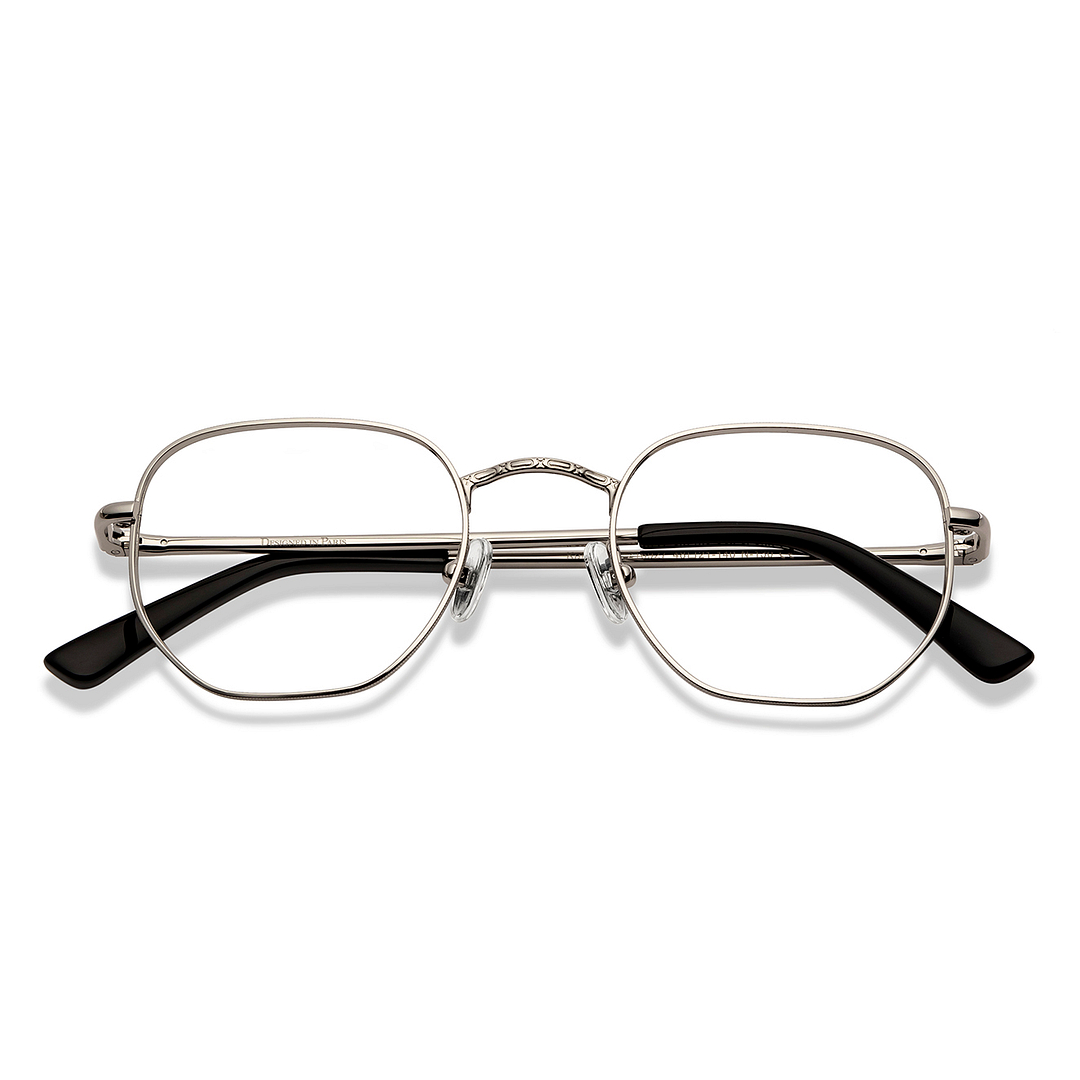 Le Petit Lunetier Silver Full Rim Geometric left side