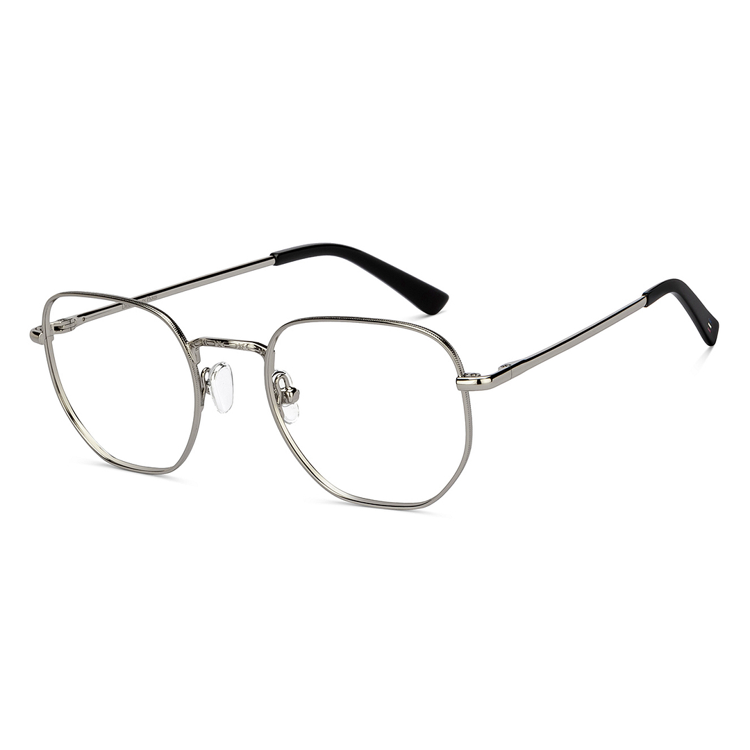 Le Petit Lunetier Silver Full Rim Geometric left side
