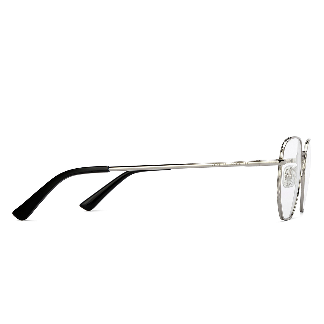 Le Petit Lunetier Silver Full Rim Geometric left side
