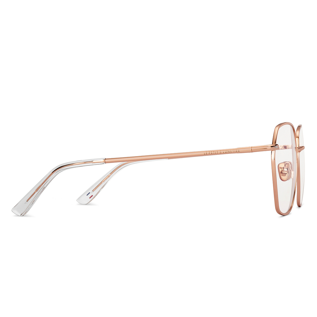 Le Petit Lunetier Gold Full Rim Geometric left side
