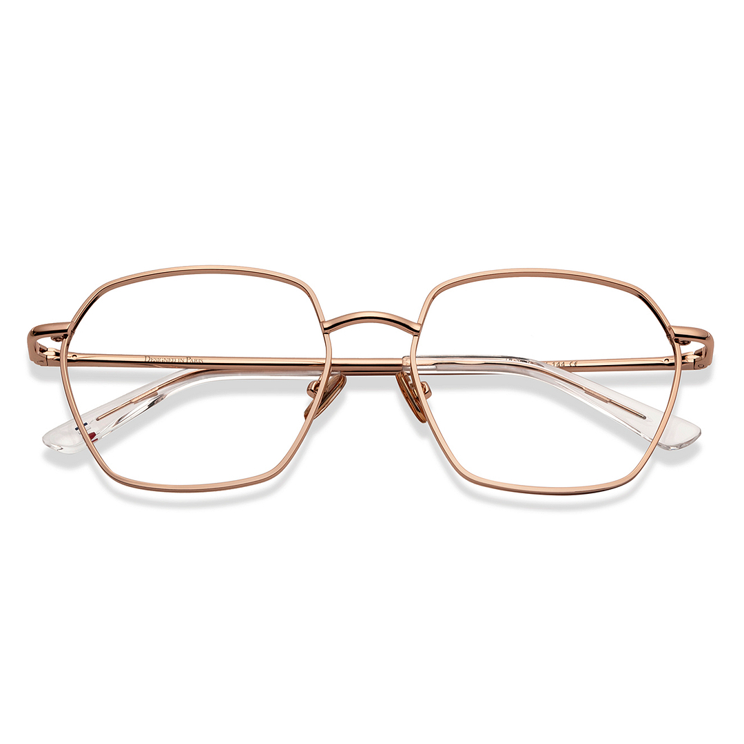 Le Petit Lunetier Gold Full Rim Geometric left side