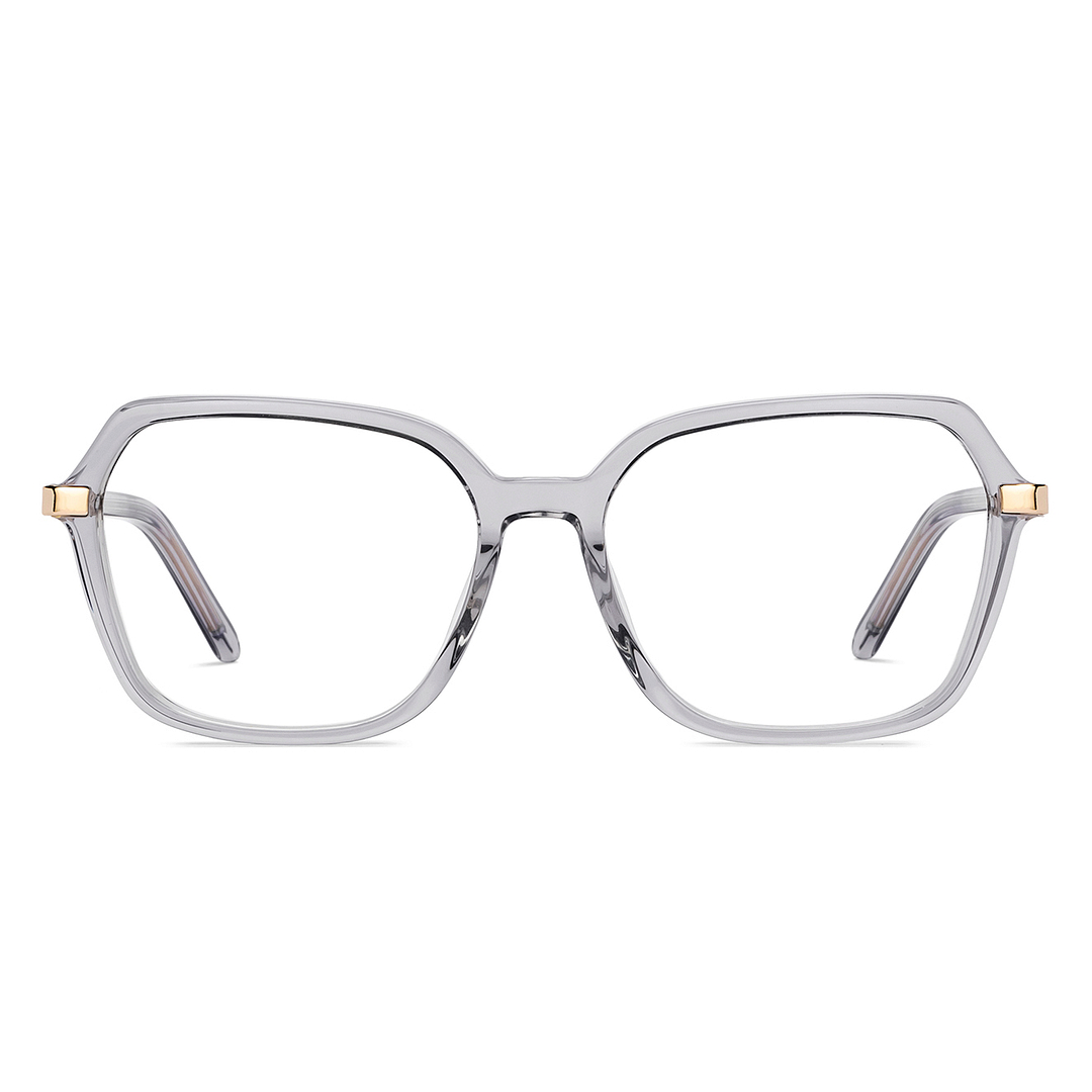 Le Petit Lunetier Gray Transparent Full Rim Geometric right side