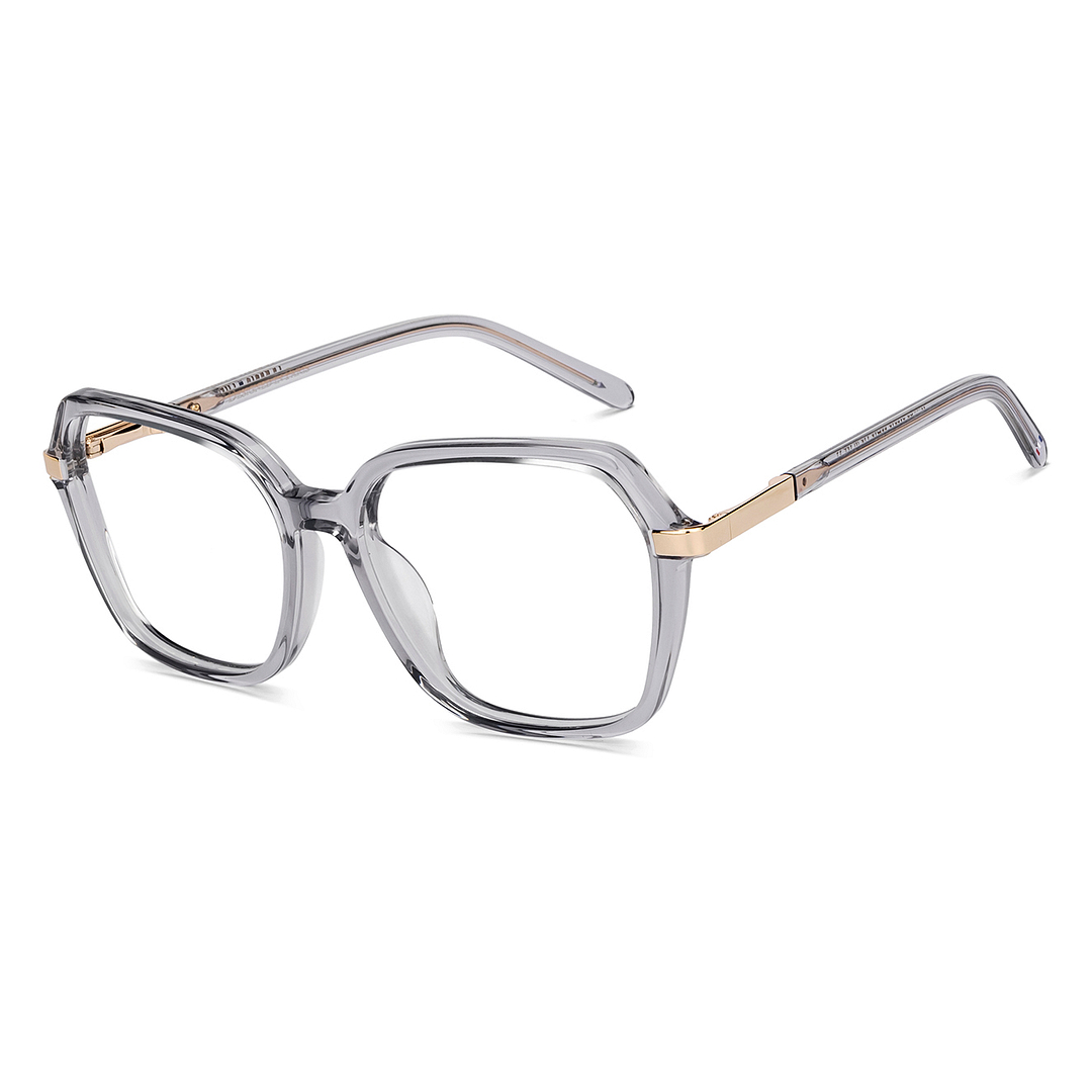 Le Petit Lunetier Gray Transparent Full Rim Geometric left side