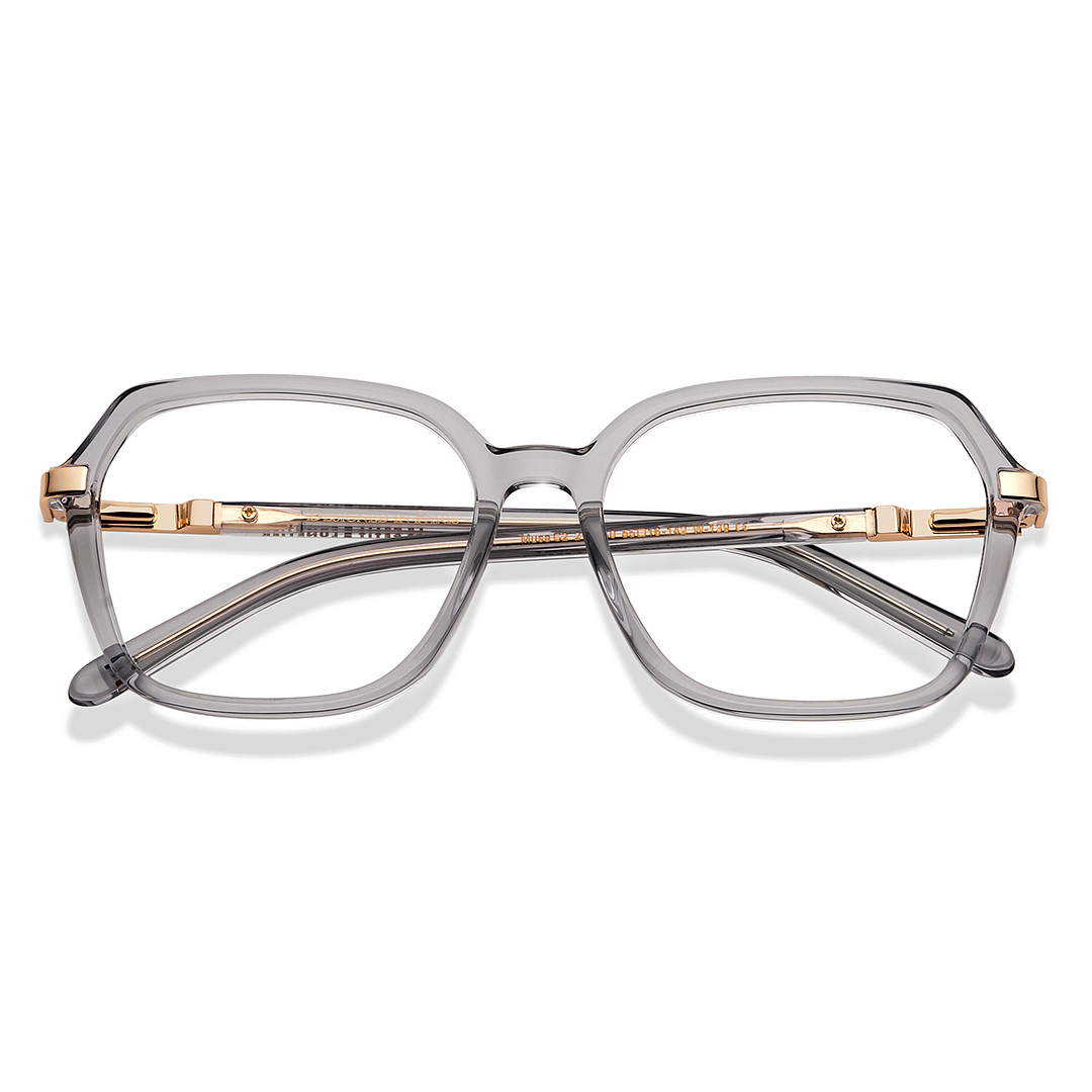 Le Petit Lunetier Gray Transparent Full Rim Geometric left side
