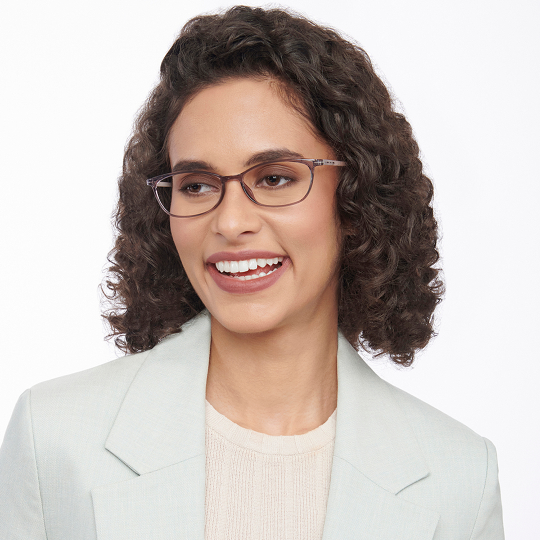 Lenskart Air Online Gray Transparent Full Rim Cat Eye left side