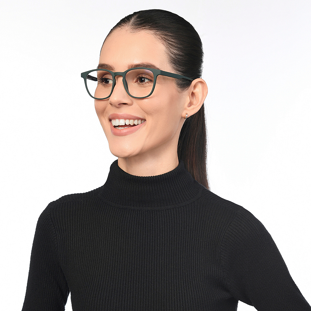 Lenskart Hustlr Military Green Full Rim Square left side