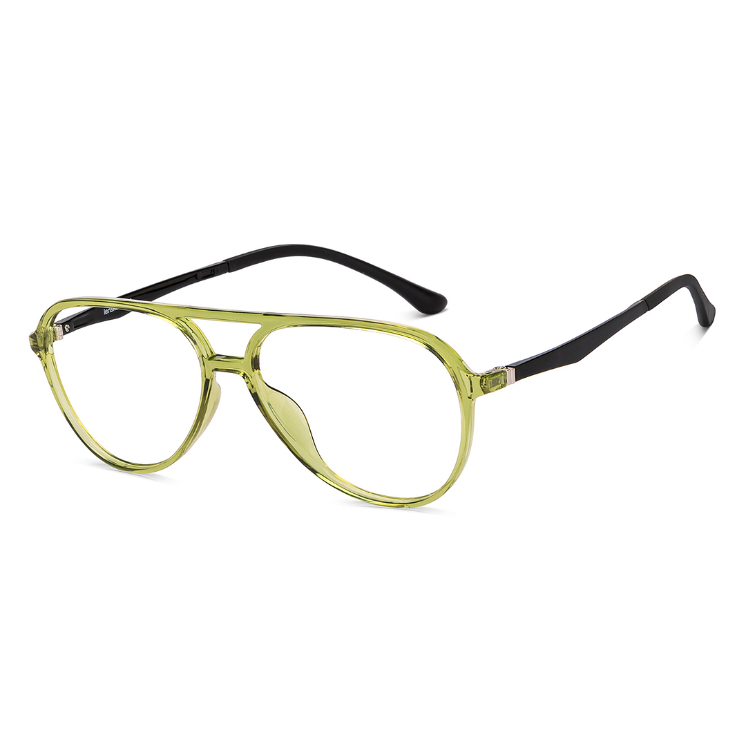 Lenskart Air Online Green Transparent Full Rim Aviator left side