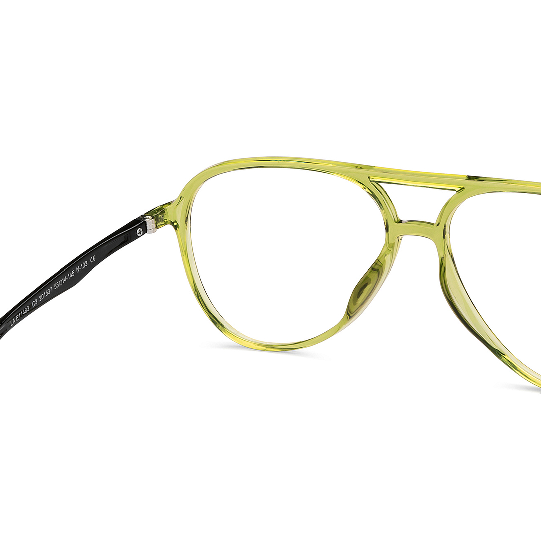 Lenskart Air Online Green Transparent Full Rim Aviator right side