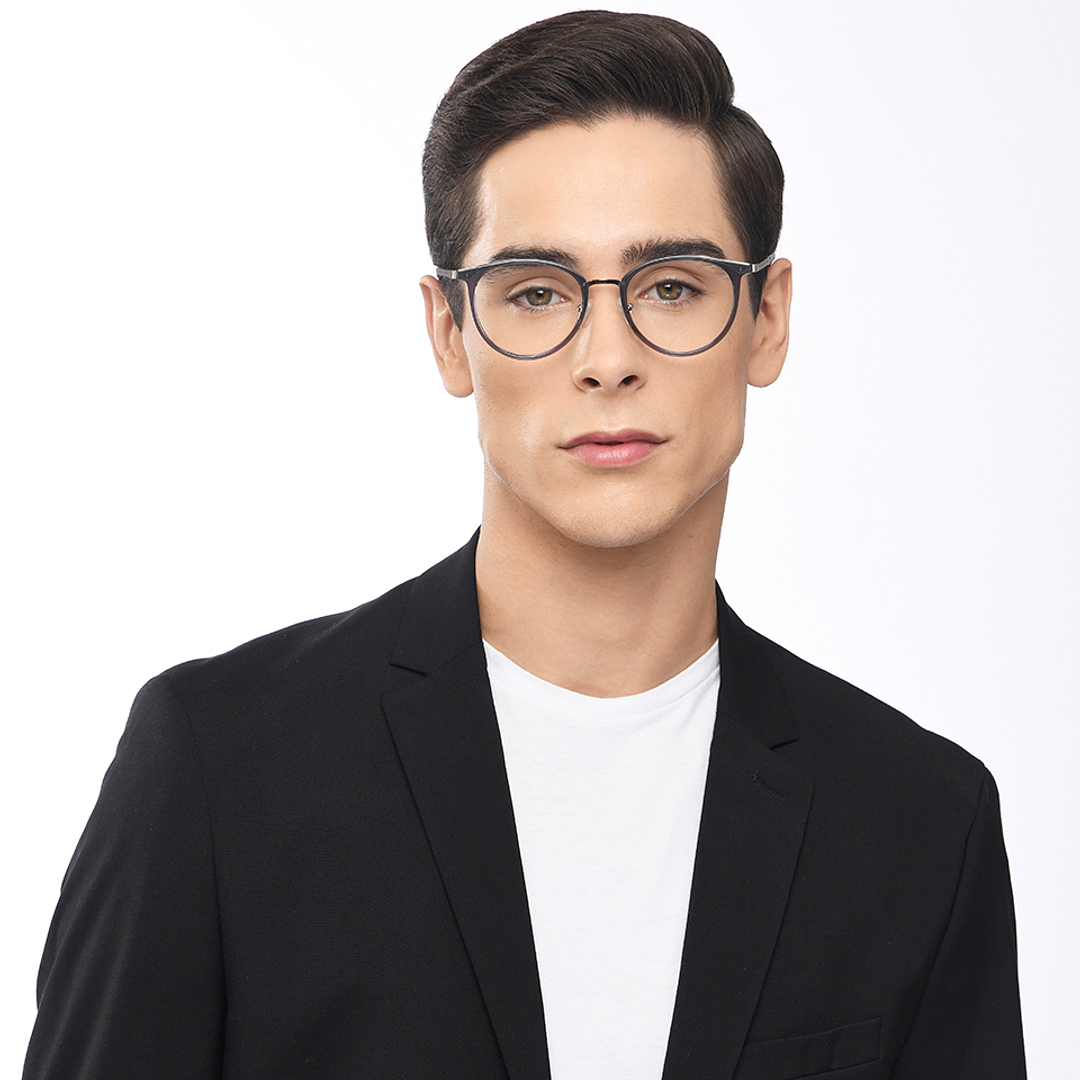 Lenskart Air Online Light Gray Full Rim Round left side