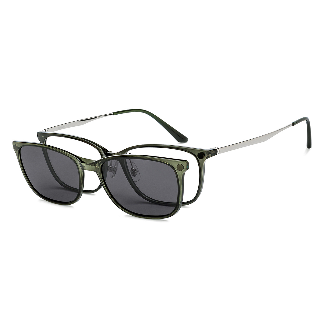 Lenskart Air Green Transparent Full Rim Square left side