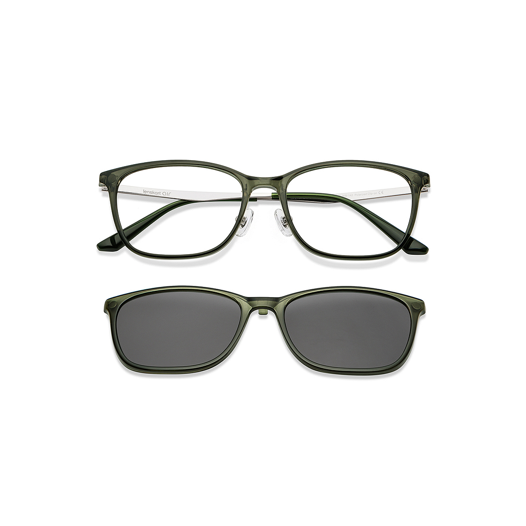 Lenskart Air Green Transparent Full Rim Square right side