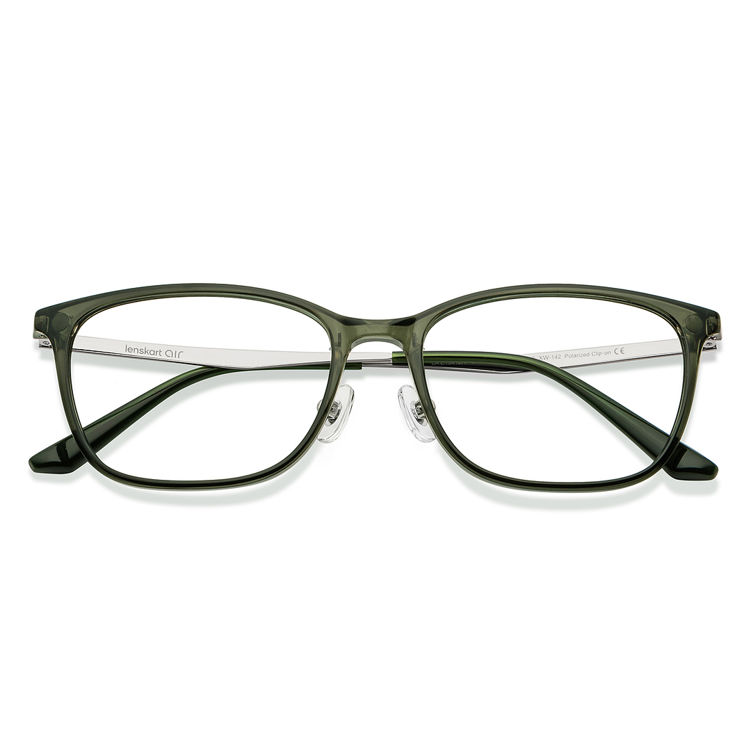 Lenskart Air Green Transparent Full Rim Square left side