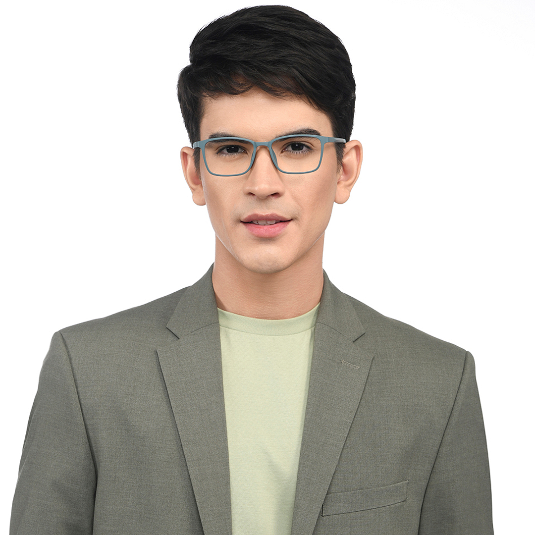 Lenskart Air Sky Blue Full Rim Rectangle left side