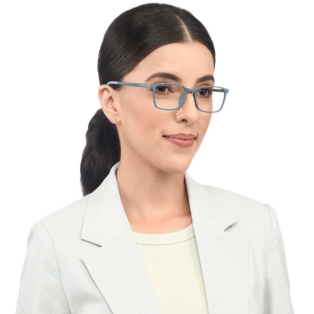 Lenskart Air Sky Blue Full Rim Rectangle left side