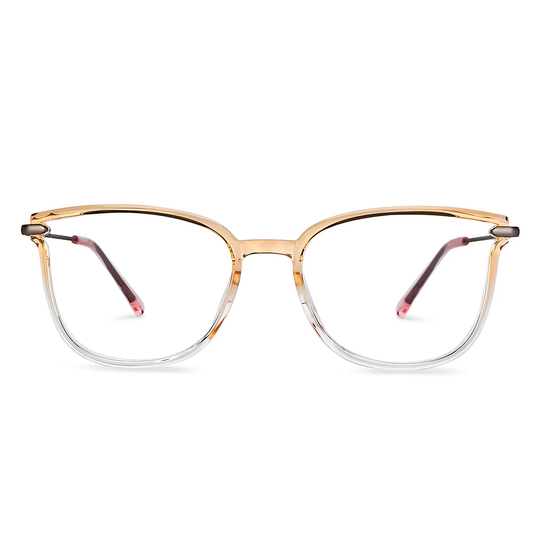 Lenskart Air Orange Transparent Full Rim Cat Eye left side