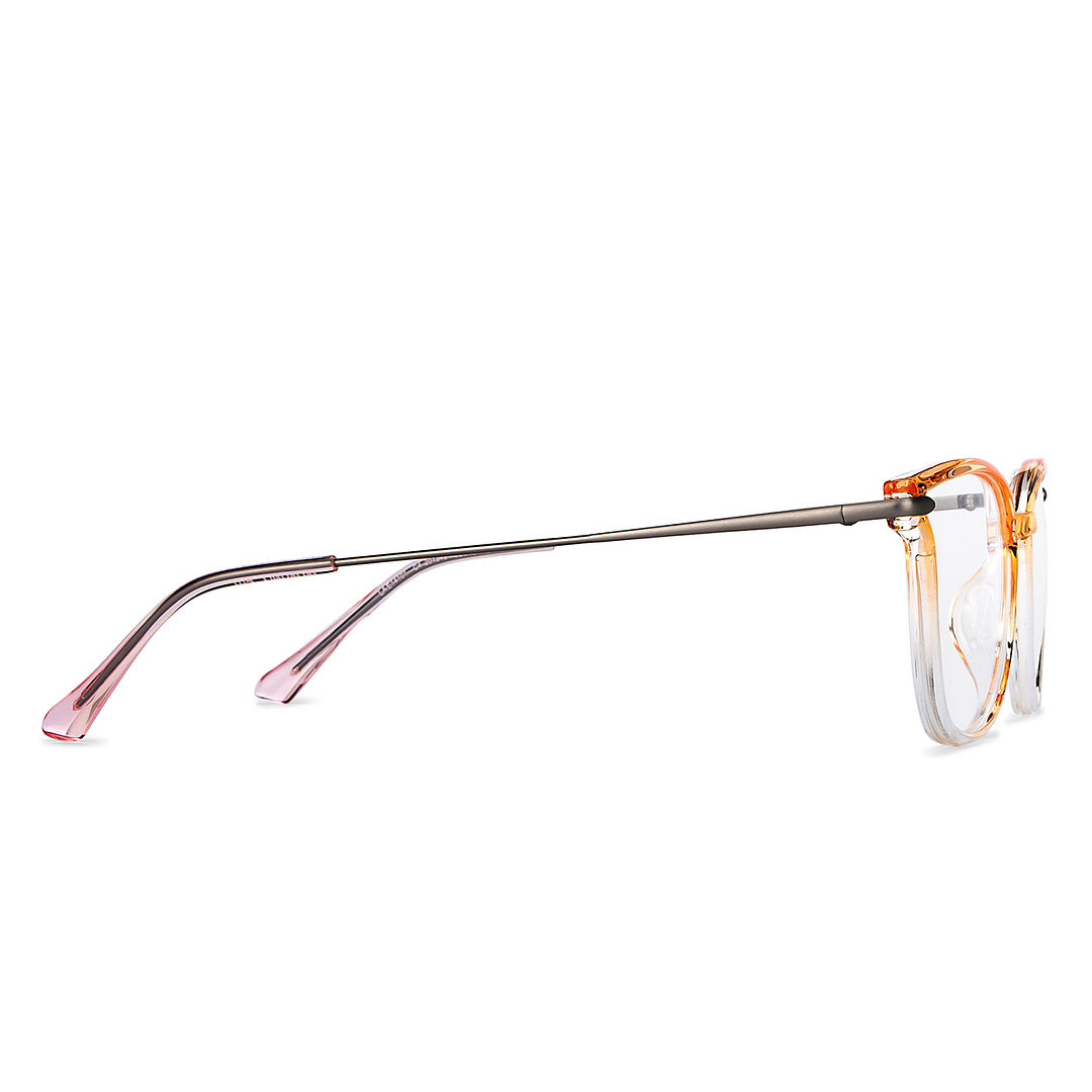 Lenskart Air Orange Transparent Full Rim Cat Eye left side