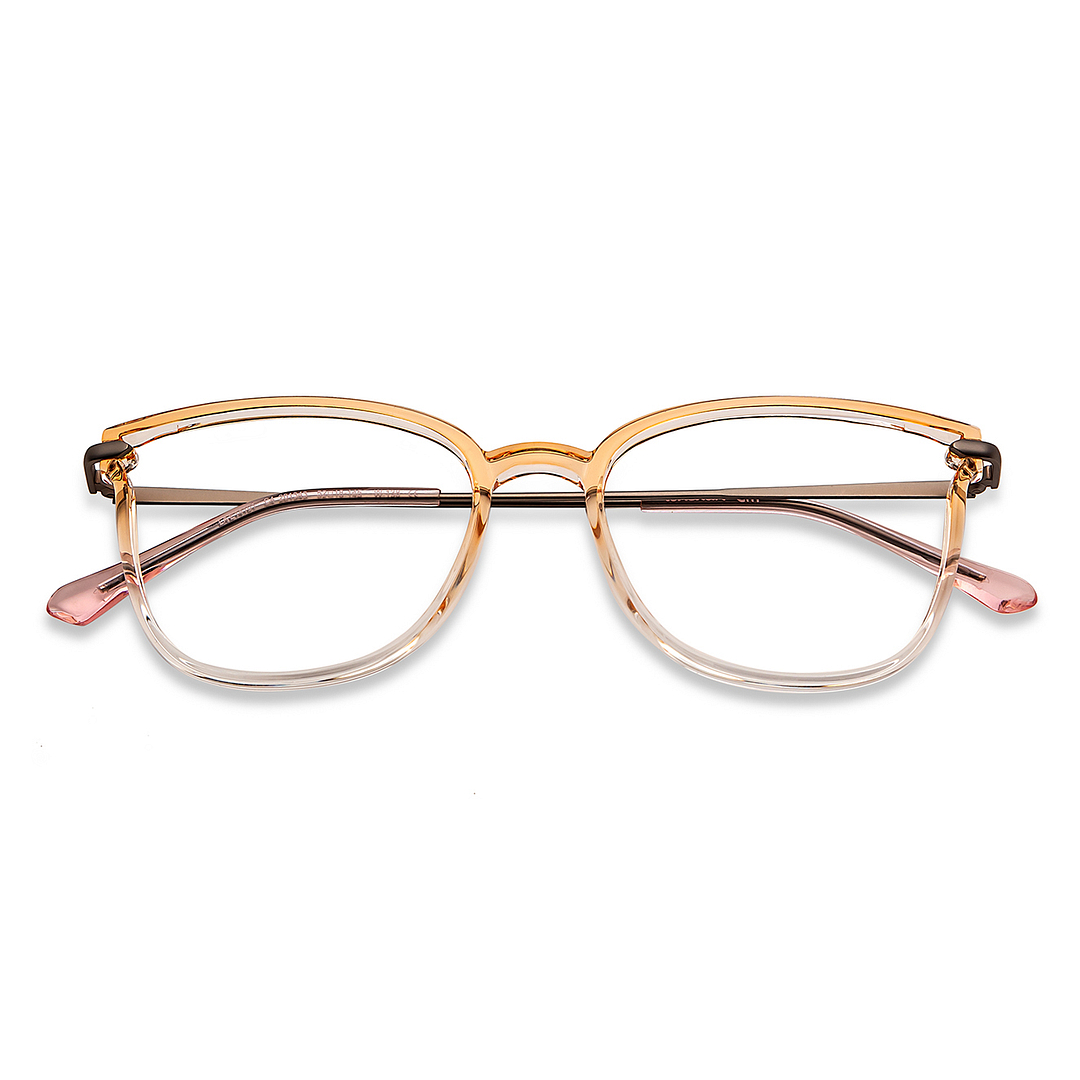 Lenskart Air Orange Transparent Full Rim Cat Eye left side