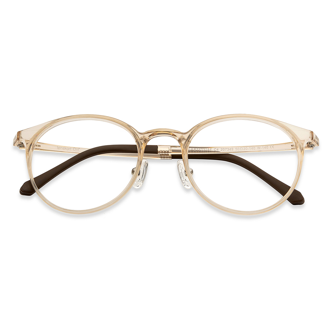 Lenskart Air Online Brown Transparent Full Rim Round left side
