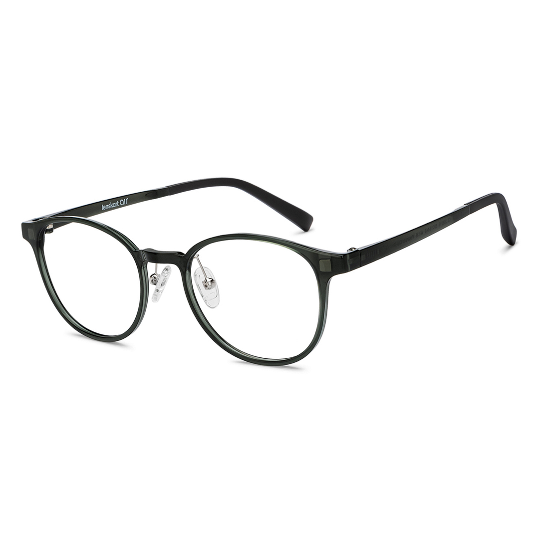 Lenskart Air Green Transparent Full Rim Round right side