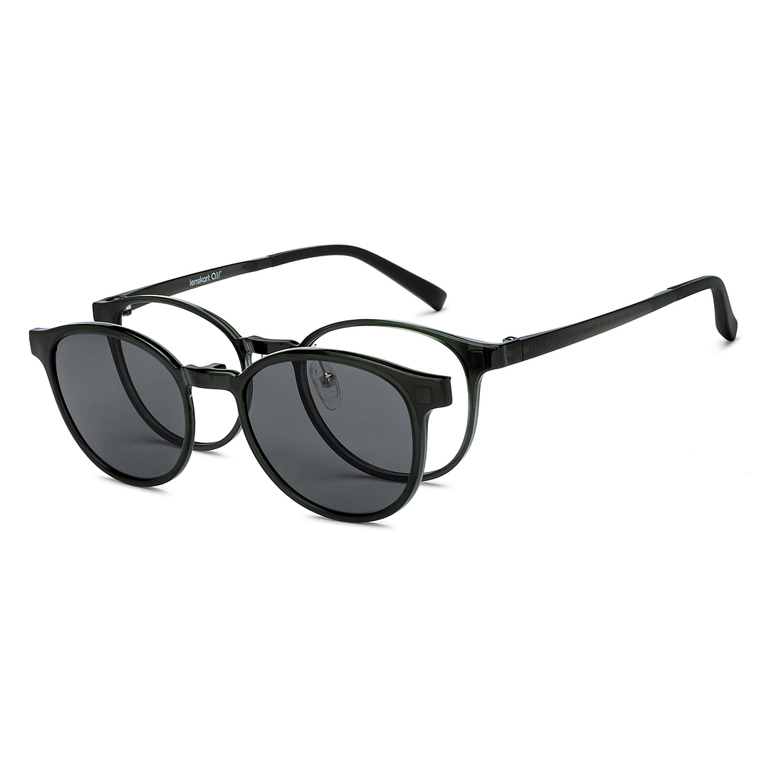 Lenskart Air Green Transparent Full Rim Round left side