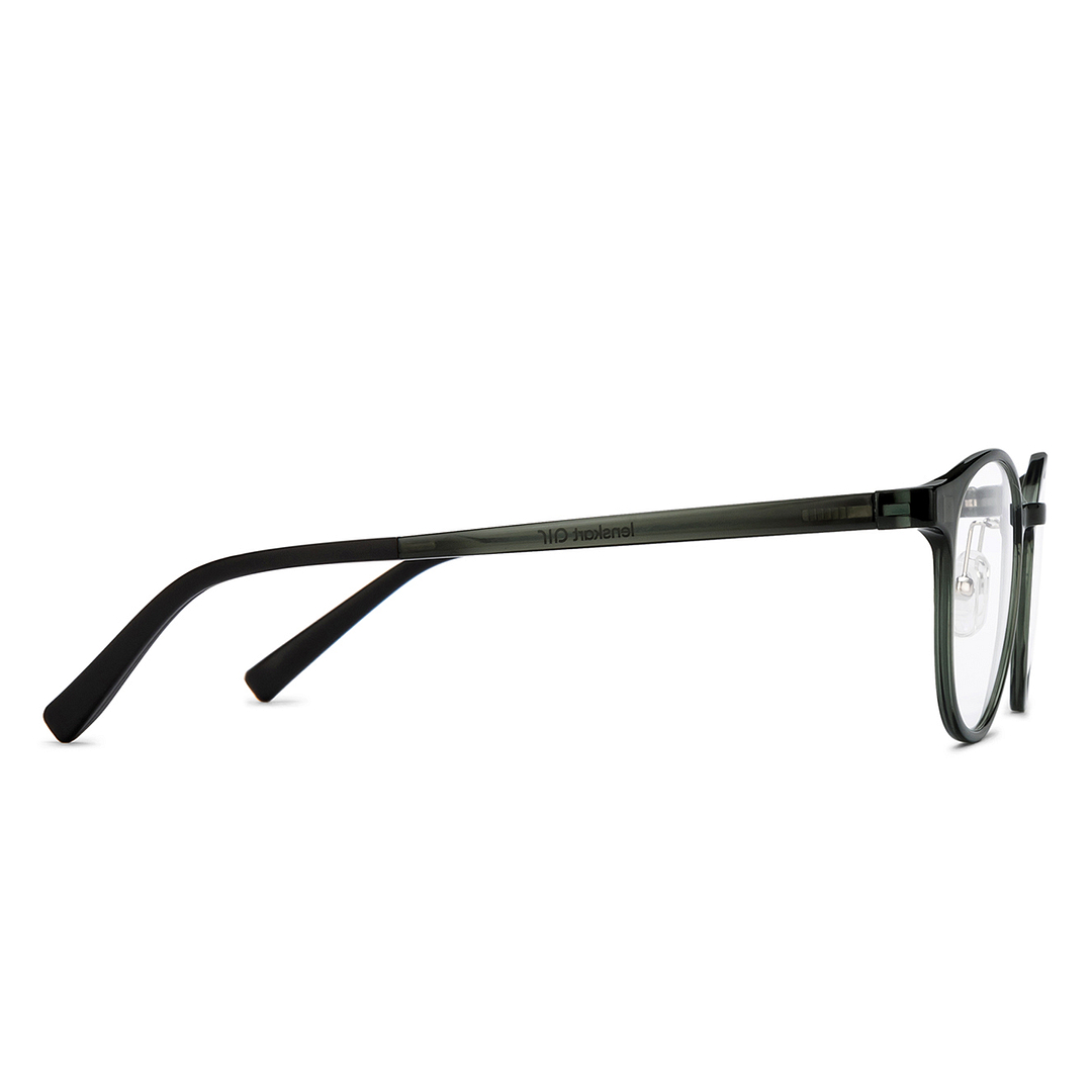 Lenskart Air Green Transparent Full Rim Round left side