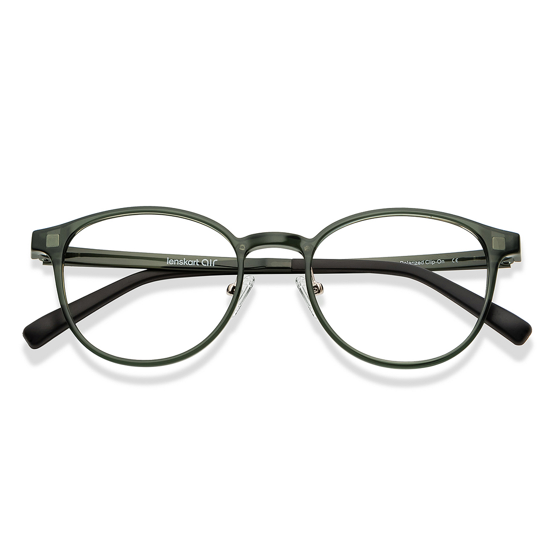 Lenskart Air Green Transparent Full Rim Round left side