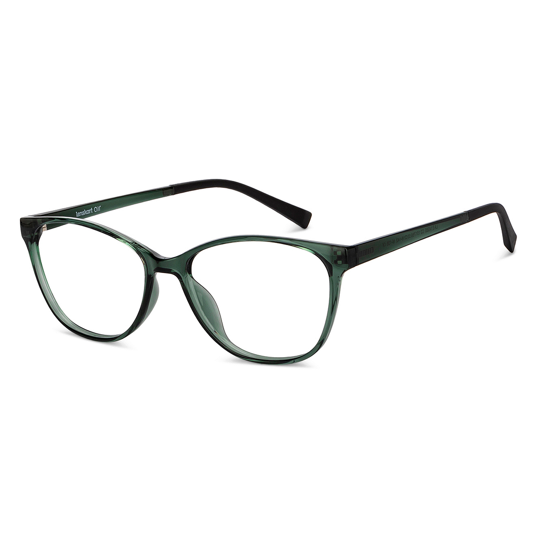 Lenskart Air Online Green Transparent Full Rim Cat Eye right side
