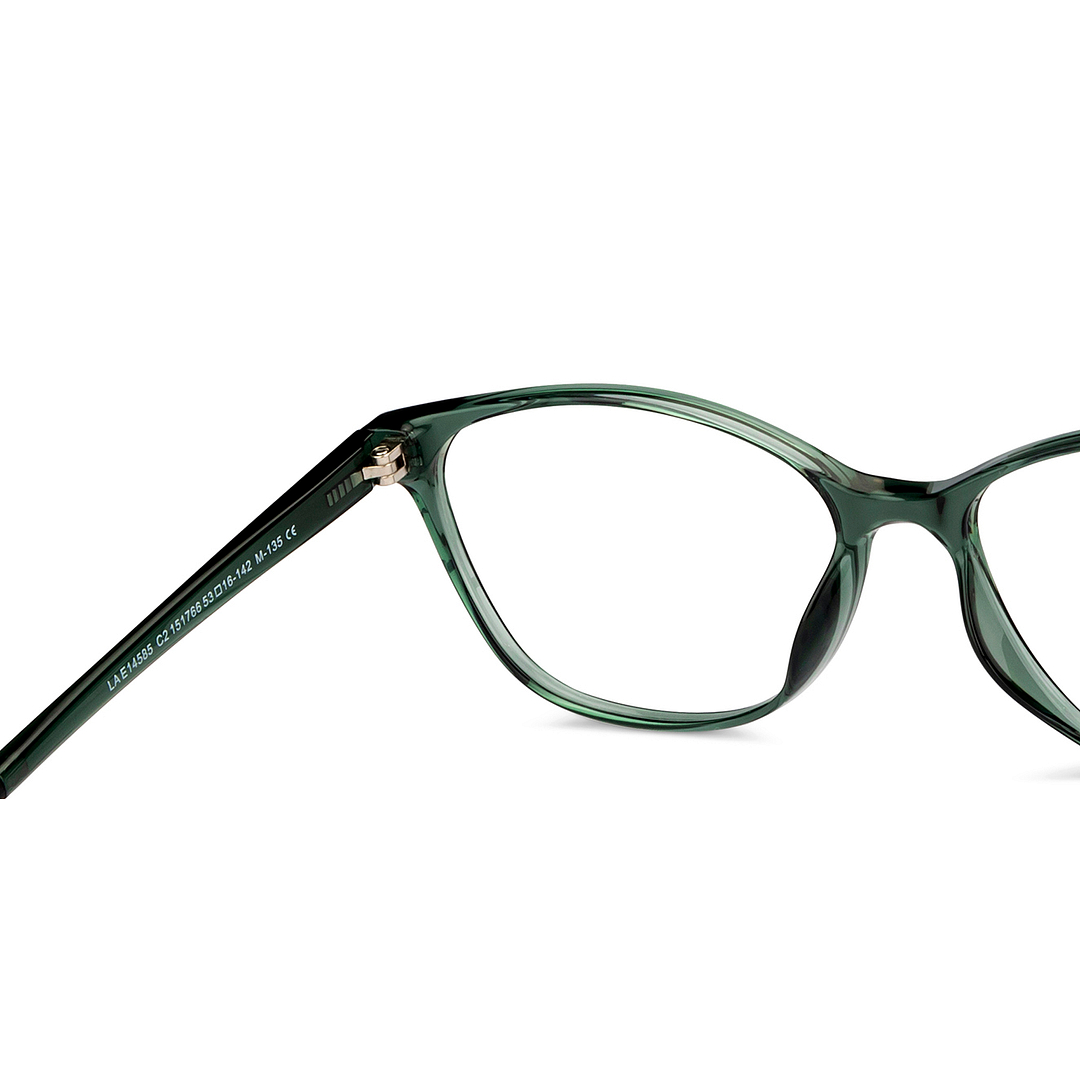 Lenskart Air Online Green Transparent Full Rim Cat Eye right side