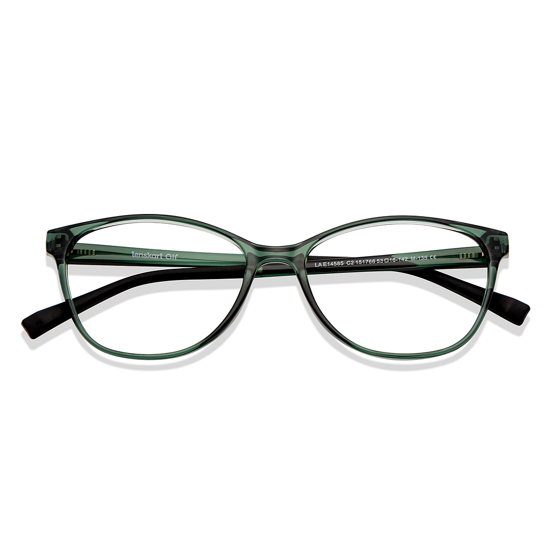 Lenskart Air Online Green Transparent Full Rim Cat Eye left side